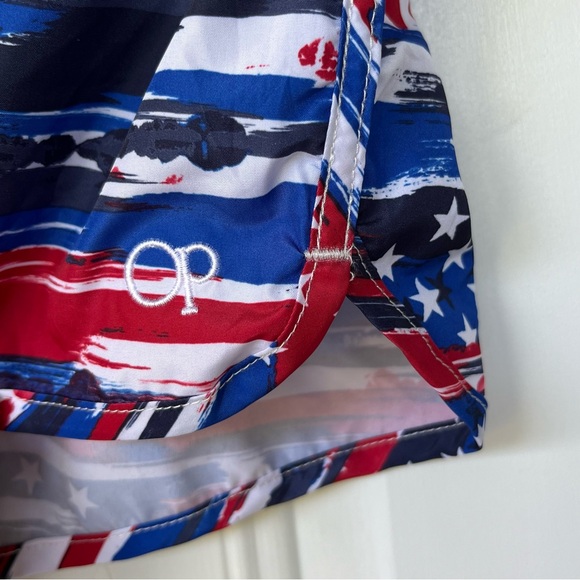 •OP• Red/White/Blue Beach Surf/Swim Shorts - Size Medium (7-9) - Picture 4 of 7